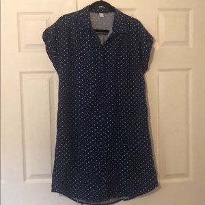 Blue and White Polka Dot Dress